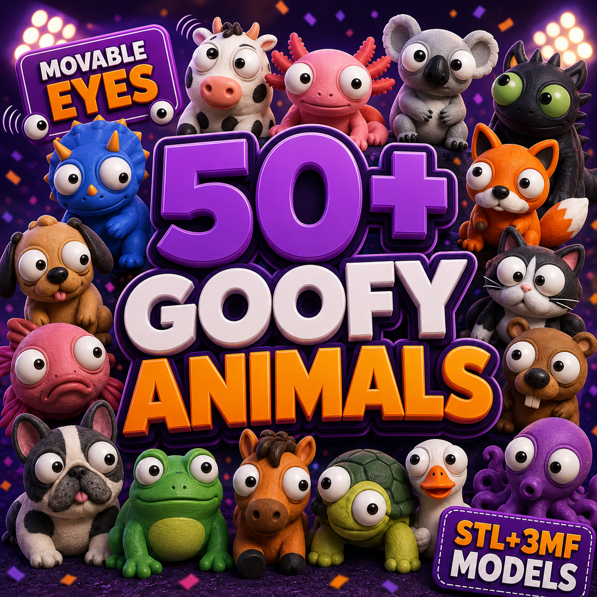 50+ Goofy Animals STL Bundle