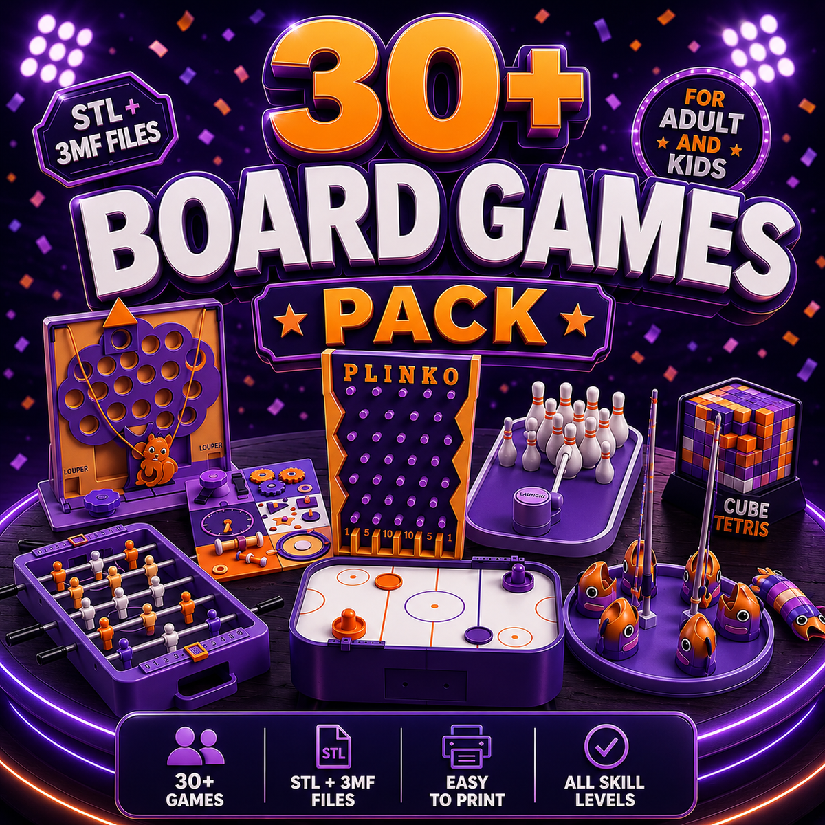 3D Board Games STL Bundle