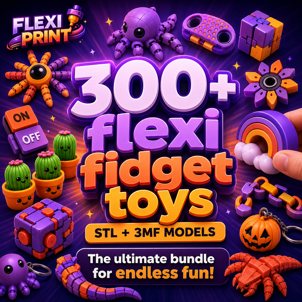 The Flexi Fidget Vault — 300+ Print-in-Place STL Files